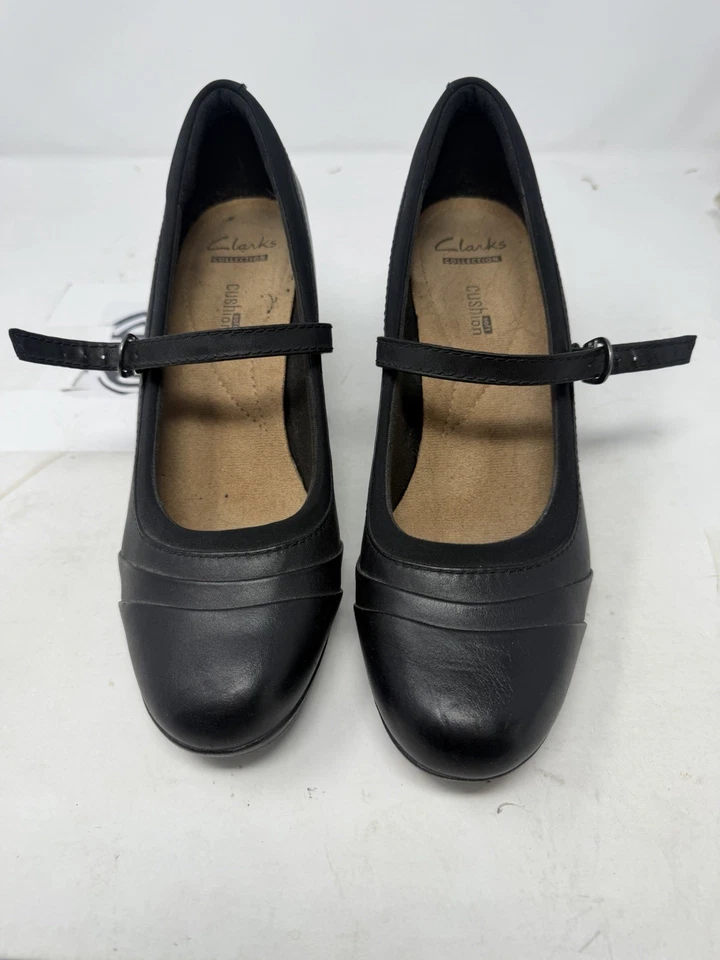 Zapatos de tacón Clarks Collection para mujer talla 9 M negros Brynn Mary Jane de cuero Foto 4 de 4