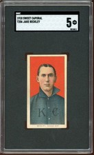 1909-11 T206 Sweet Caporal Baseball Jake Beckley SGC 5