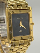 Gucci Quartz Mens Classic Dress Watch 24mm Black Dial Ref 4200M Wrist 19cm