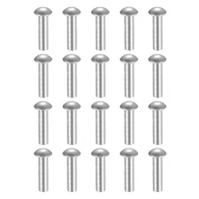 200Pcs Brazier Head Rivets, M5 x 16mm Aluminum Solid Rivets, Silver Tone