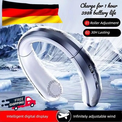 JISULIFE Portable Neck Fan Upgraded 5000mAh Neckbrace Personal Hands-Free 5 Spee