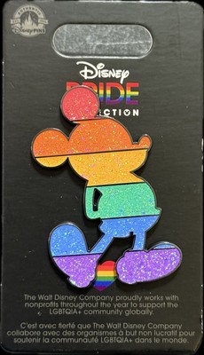 2023 Disney Parks Rainbow Pride Flag Mickey Mouse Standing Silouette Pin
