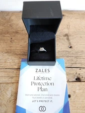 Zales 10k White Gold Fine Jewelry .25 TCW Diamond Ring Size 6 Cluster Engagement