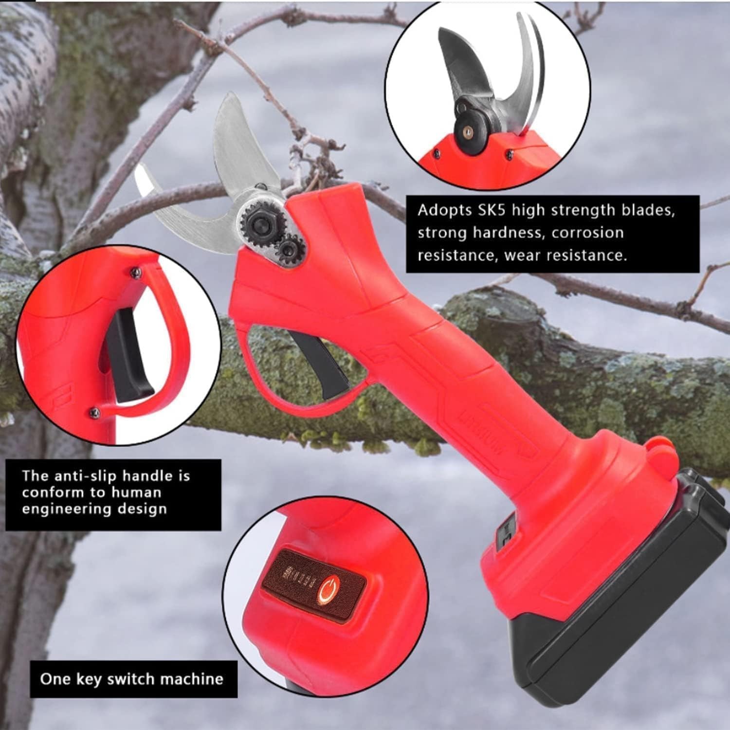 Forbice Potatura Elettrica 48V | Kit Doppia Batteria per Giardino - 2