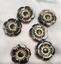 Six Czech Glass Beads 18mm Hibiscus Flower in mix colors