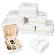 8 Pcs Bridesmaid Proposal Jewelry Gifts Boxes, Mini Travel Jewelry Case Porat...