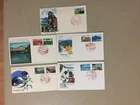Five NATIONAL PARKS Japan fdc.Four are with two stamps