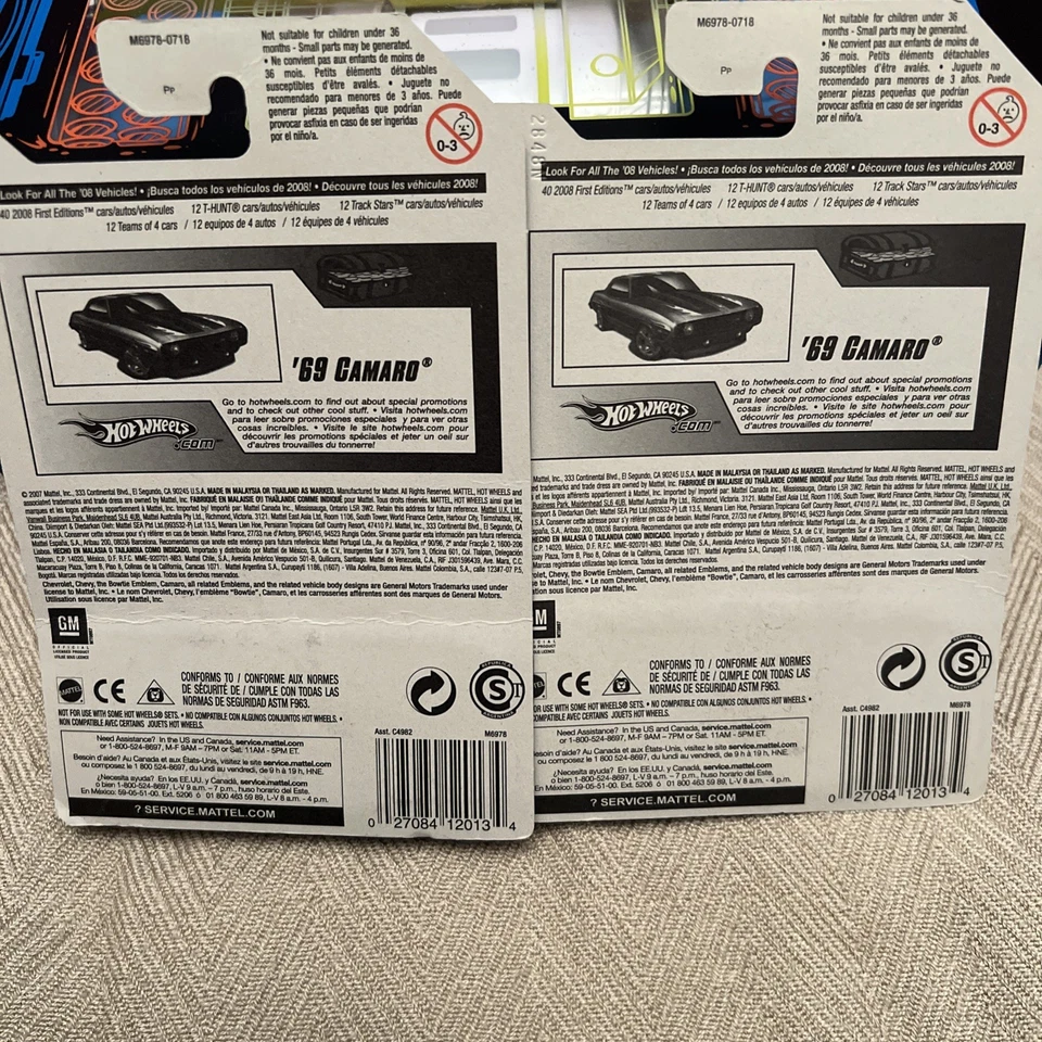 2 - Hot Wheels T-Hunt 12/12 (2007) 40th Blue '69 Camaro Car Toy 172/172 - Image 2 of 4