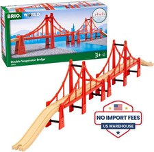 BRIO World Double Suspension Bridge 3  683 Wooden Train Track Set Accessory Toy
