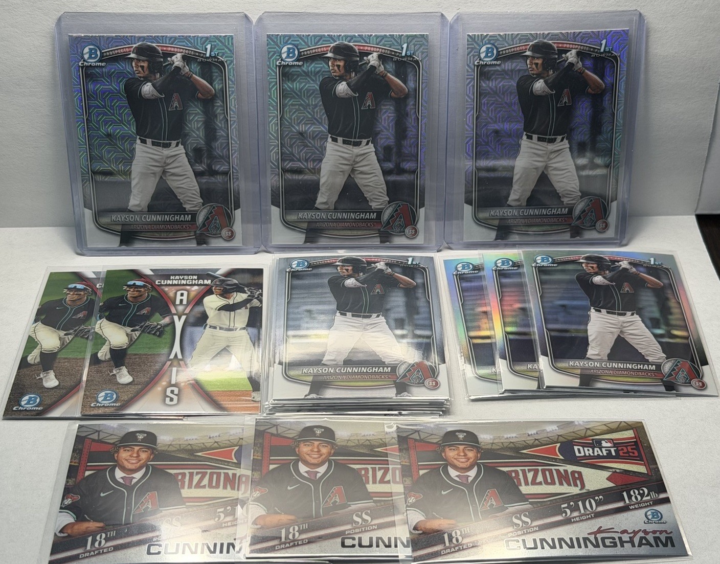 2025 Bowman Draft Kayson Cunningham 1st Bowman Refractor, Mojo Refractor...