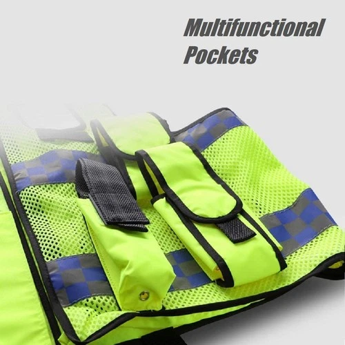 HYCOPROT Reflective Safety Security Vest, High Visibility Mesh Adjustable image 2