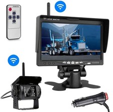 Wireless Backup Camera Night Vision System w/ 7" HD Monitor for Truck Caravan RV