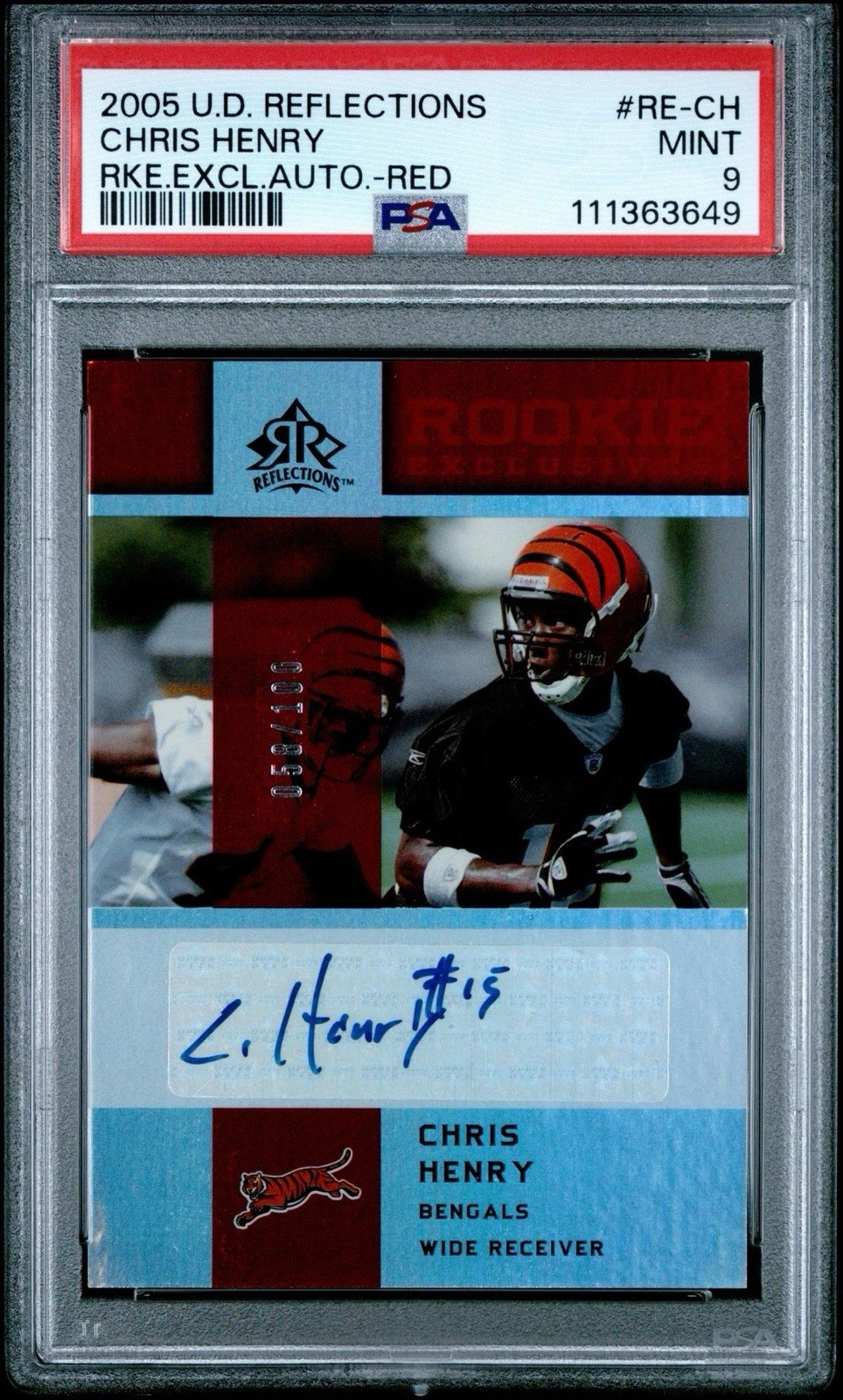 Chris Henry Upper Deck Reflections Rookie Exclusives Autograph #RECH Red