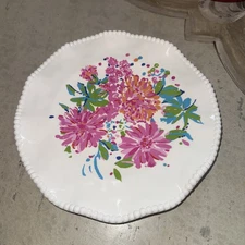 New Lilly Pulitzer Set Of 8 “Rose To The Occasion” Melamine 9” Plates
