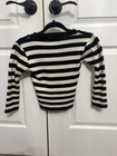 Who's That Girl! Girls 6X Black White Striped V-Neck Long Sleeve Acrylic Sweater — photo 2