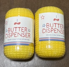 Set 2 Butter Dispenser Corn on the Cob Butterer Holds Half Stick Kitchen Gadget