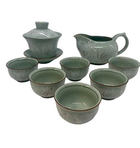Heng Tao Tea set NIB 6 Cups, Creamer And Sugar With Lid And Under plate - Picture 3 of 12