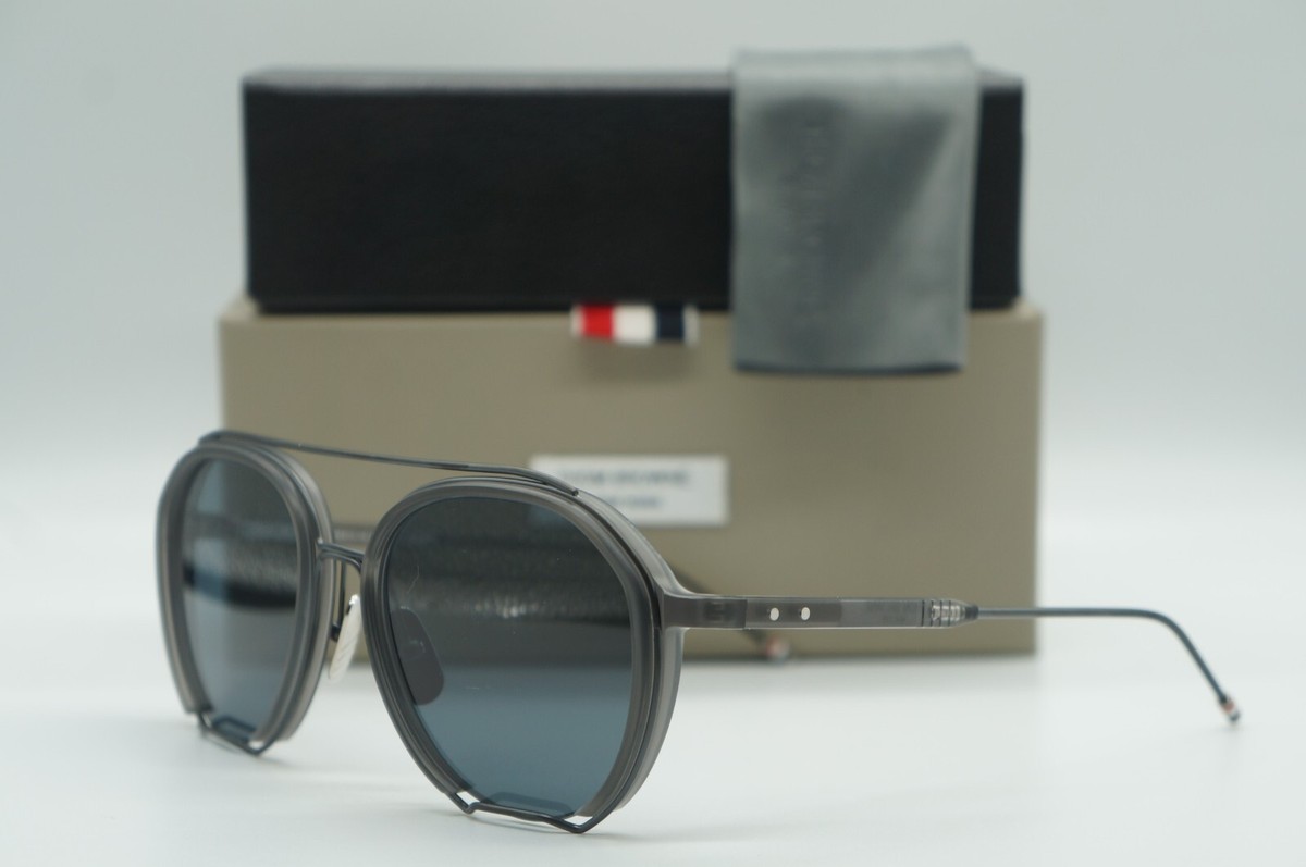 NEW THOM BROWNE TBS810-56-03 GREY BLACK AUTHENTIC SUNGLASSES FRAME