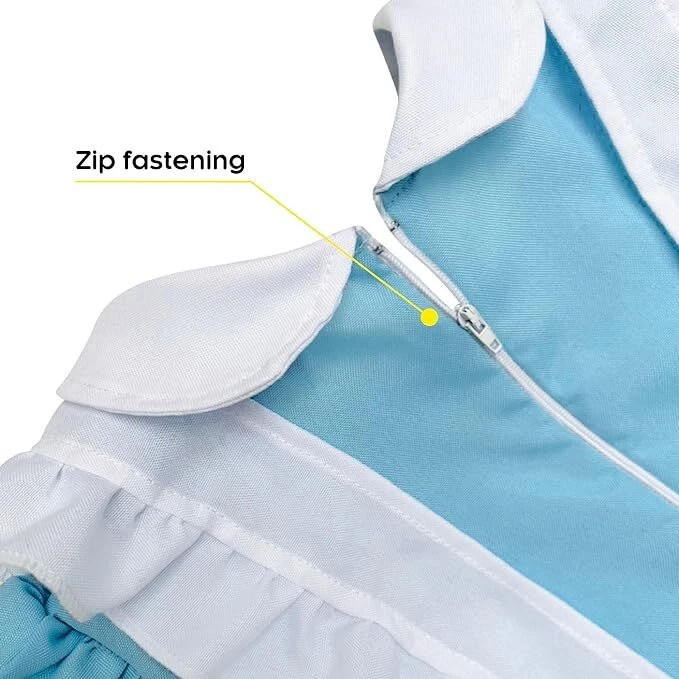 Girls Blue Alice Costume S - XL Kids Wonderland Fairy Tale Dress Halloween - Image 4 of 4