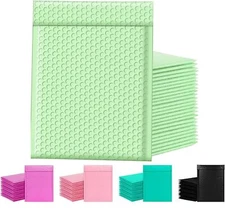 Mix Your Color 50 Poly Bubble Shipping Envelopes Mailers #000 Extra Wide 4" x 8"