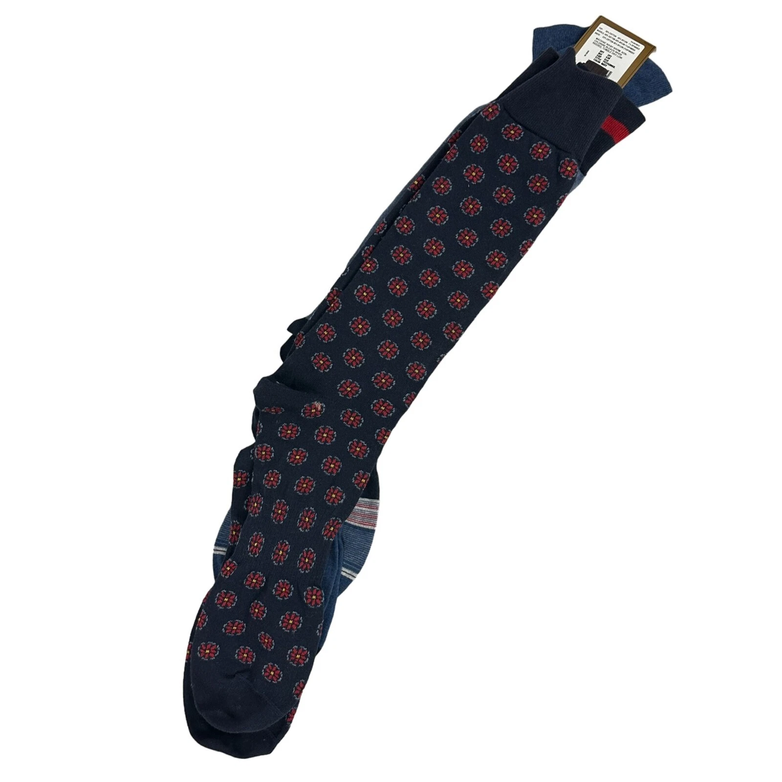 Roundtree & Yorke Gold Label Big Man Socks 13-16 Navy/Patterned 3-Pack