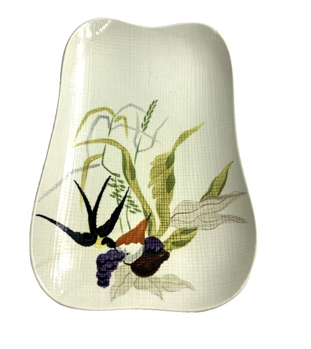 Vintage Red Wing Pottery Capistrano Slanted Bread Sandwich China Serving Dish