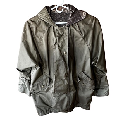 Current Seen Jacket Mens L Reversible Southwest Flannel Lining Hood Zip Snap
