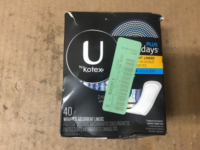 U By Kotex Plus Lightdays 40 Individually Wrapped Daily Liners Shelfpull Ebay