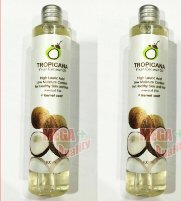 2 x Tropicana Thai Pure Cold Pressed Virgin Coconut Oil Hair Skin Moisture 100ml