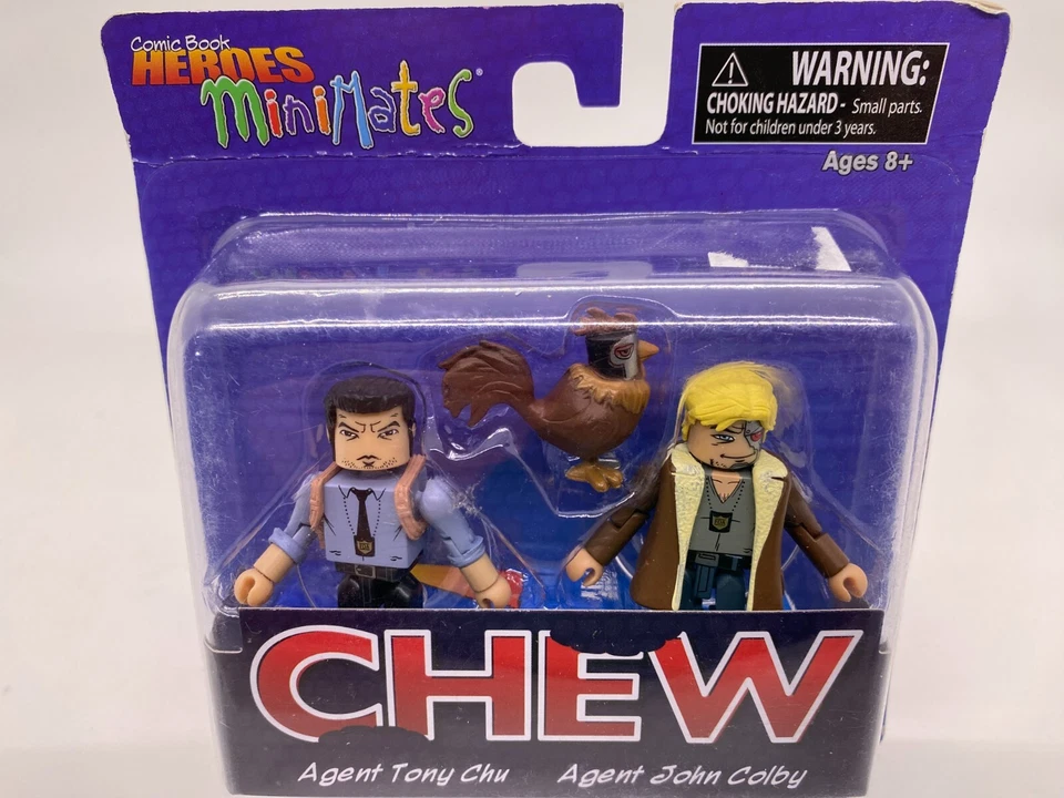 Cómic Héroes Masticable Agente Tony Chu Agente John Colby MiniMates Set Diamante Foto 4 de 4
