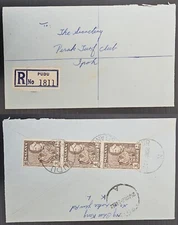 1958 Malaysia (Selangor) Reg Cover 3 stamps cd Pudu-Ipoh, Perak