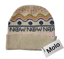 Molo Peace Now Kipp Knit Wool Blend Beanie Hat Size 10 - 16 Youth Scandinavian