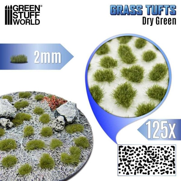 Matas Cesped - Tufts - 2 mm - Verde Seco - escenografia trenes vegetacion