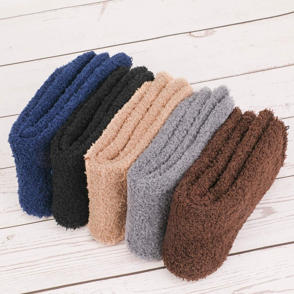 6 Pairs Mens Winter Thermal Thick Bed Socks Fleece Fluffy Cosy Warm