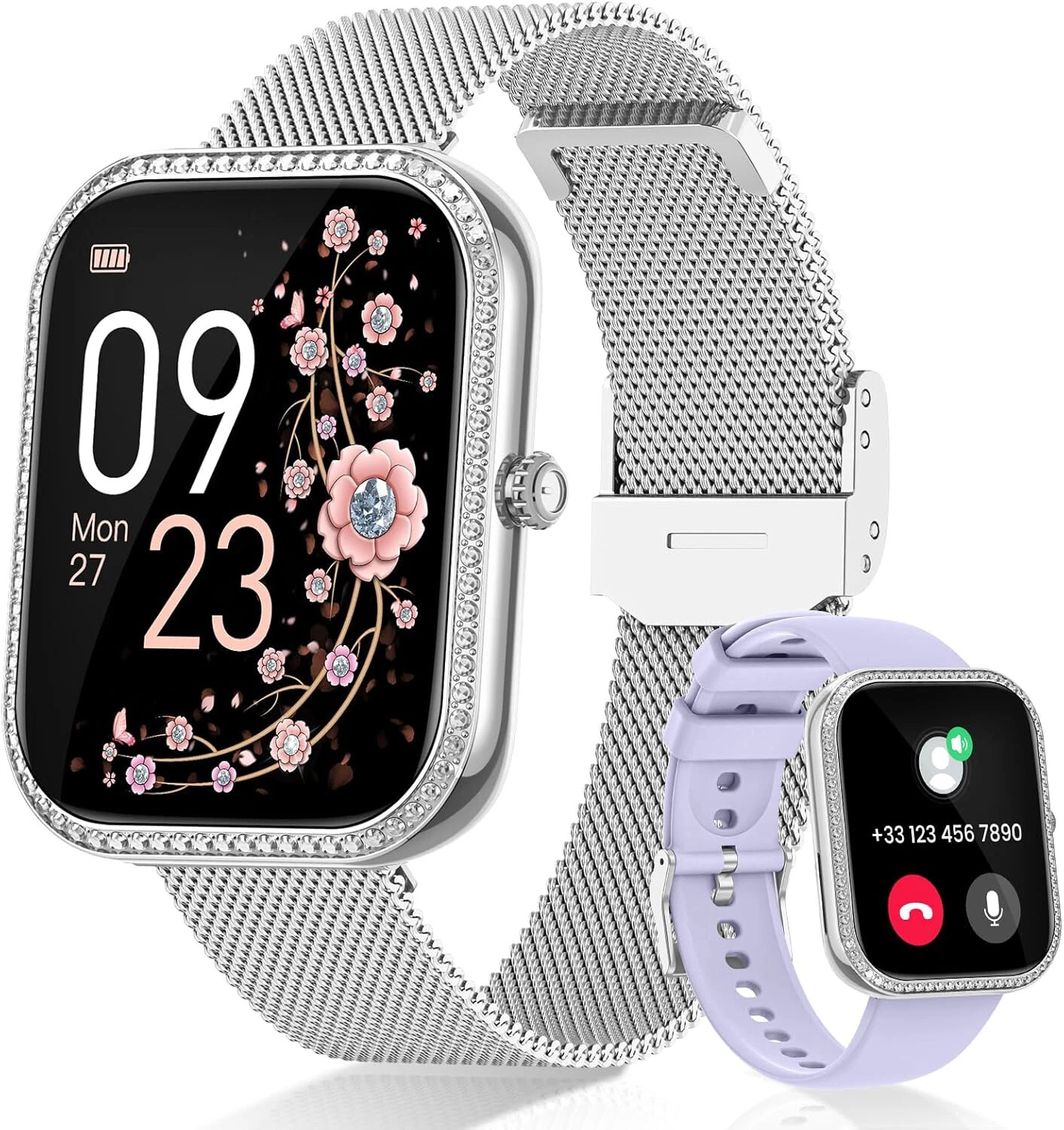 Smart Watch Ladies Women with Phone Function Wristwatch for iPhone Samsung Huawei