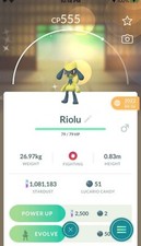 Pokemon Shiny Riolu - TRA'DE Registered Shiny Riolu GO - Read item Description