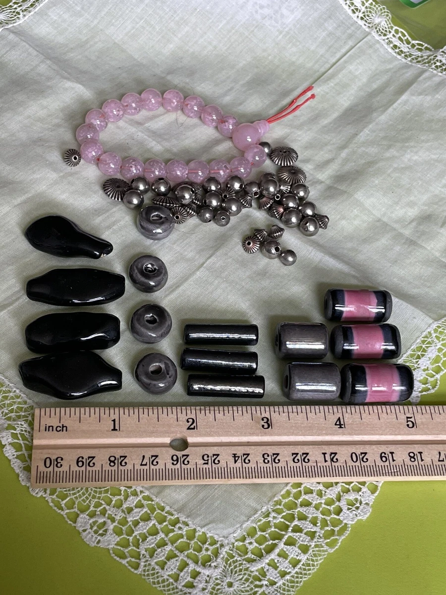 Crafting Ceramic Beads Pink Bracelet Bag Lot BEA9-40