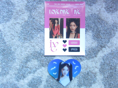 IVE LOVE DIVE LEESEO FIRST PRESS PREORDER STICKER HEART HOLOGRAM CARD kpop k-pop