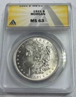 1921  US Morgan Silver Dollar,    MS63 by ANACS,    a SUPERB looking coin!!!