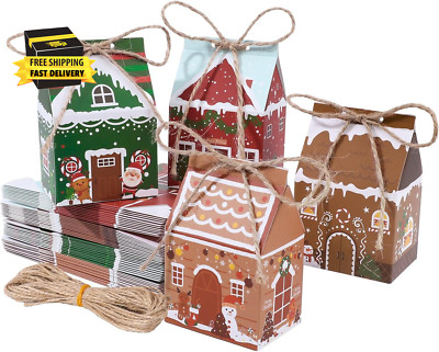 24 Pieces Mini Christmas Party Favor Boxes Treat Boxes, Small Christmas Gift Box