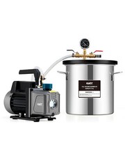 OMT 3 Gallon Stainless Steel Vacuum Chamber Kit with 3.5 cfm Vacuum Pump Hose