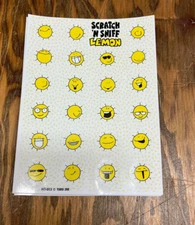 Scratch n sniff lemon vintage stickers