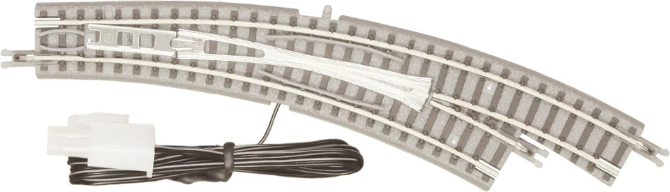 Rokuhan Z Gauge R027 Curved remote turnout (Right) + R195mm 30 deg Trimmed Track - Image 2 of 3