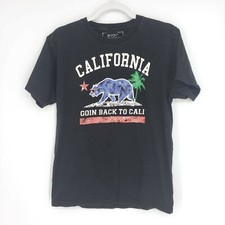 Riot Society Mens Black Cotton Made In USA California Goin Back To Cali T-Shirt
