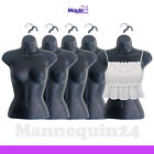 5 Mannequin Female Torsos - Lot of 5 Black Plastic Women's Hanging Dress Forms