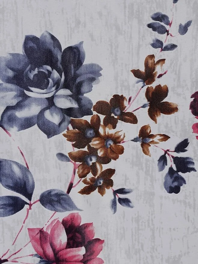 Cortinas de ventana de poliéster con ojales de flor de viento gris de 2 piezas 5 7 9 pies Foto 3 de 4