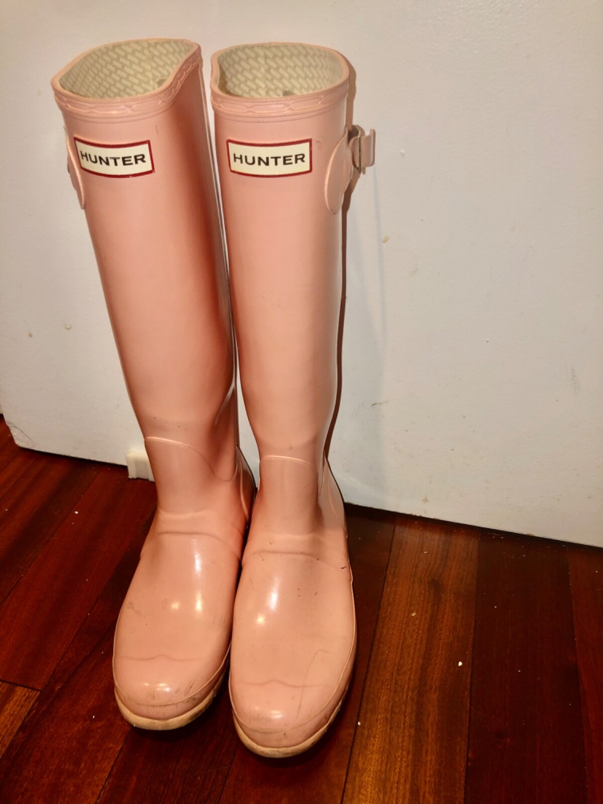 Women's Pink Tall Hunter Rain Boots Waterproof Comfortable-image