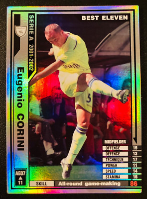 2001-02 Panini WCCF Best Eleven AE07 Eugenio Corini Chievo Verona refractor card