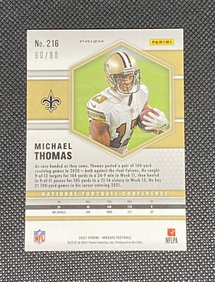 2021 Panini Mosaic Michael Thomas Reactive Yellow Prizm Saints