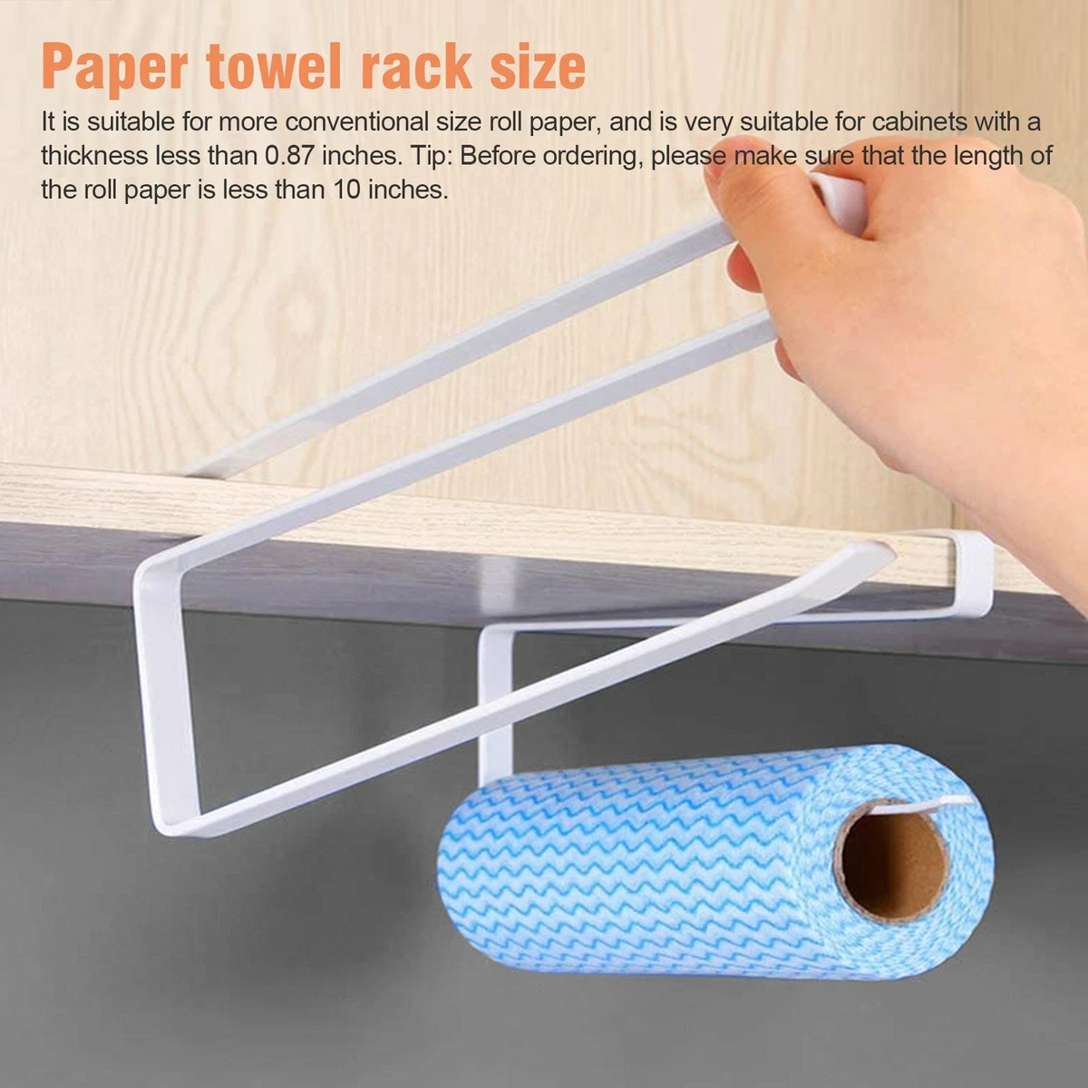 Wall Mount Paper Towel Holder Under Cabinet Paper Roll Rack No Drilling  Tissue Hanger Rack Towel Kitchen Bathroom Accessories - AliExpress